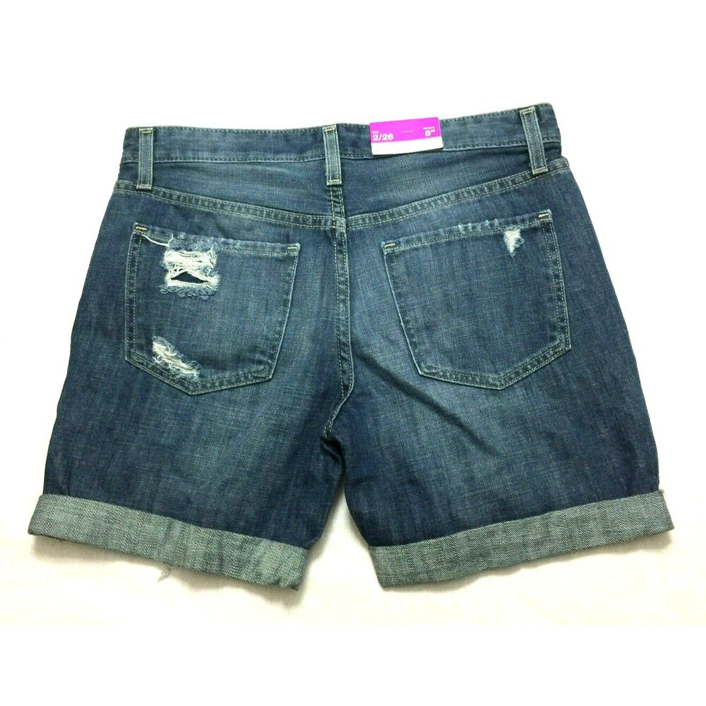 NWT MOSSIMO BOYFRIEND WOMENS JEANS DISTRESSED SHORTS SIZE 2 - Picture 3 of 3